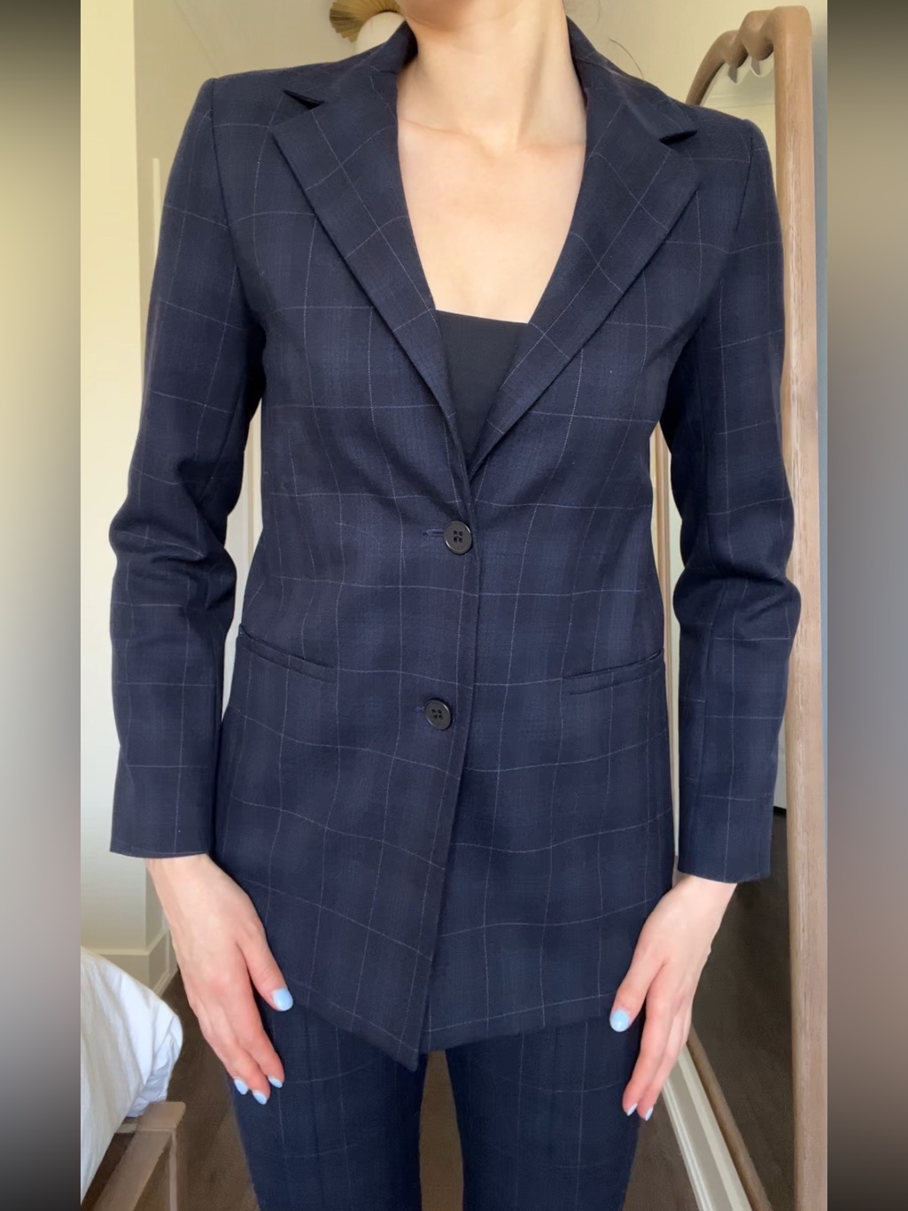 Maje Plaid Single Breasted Blazer